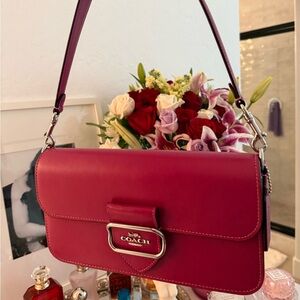 Coach Fuchsia Leather Shoulder Bag
